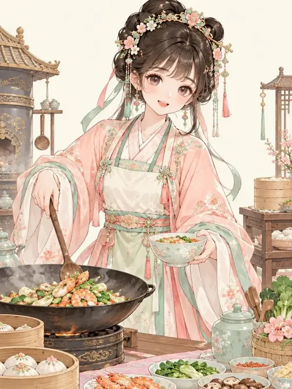 《古风小厨娘》短剧封面海报 - AI片